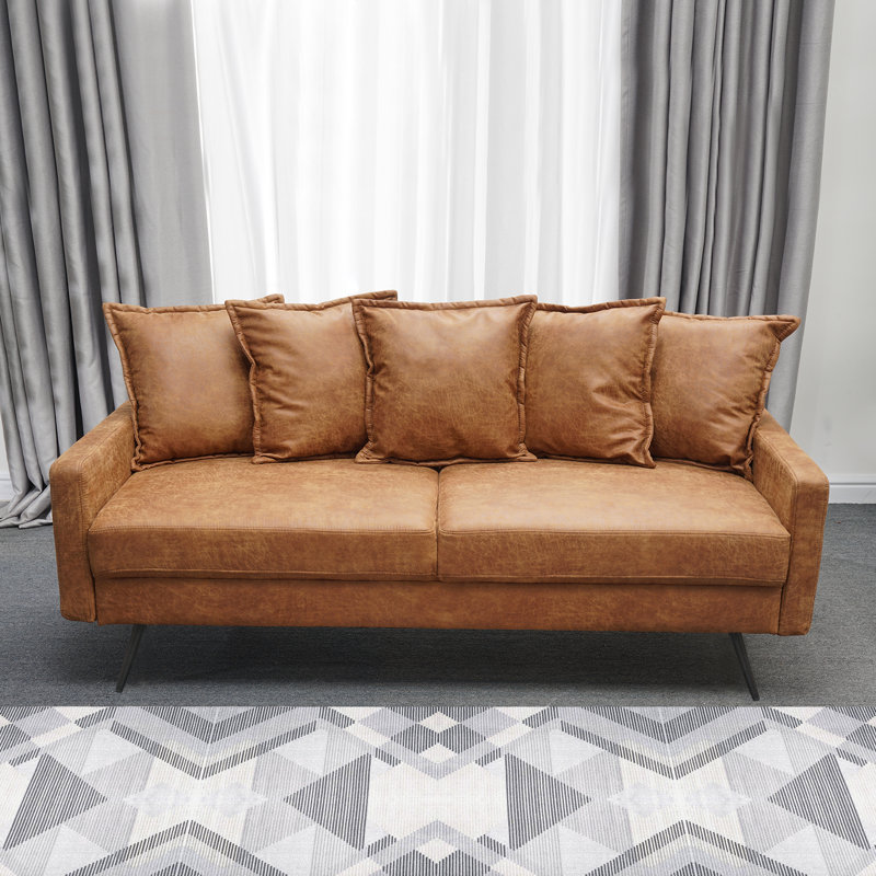 Lynus 70" Faux Leather Square Arm Loveseat