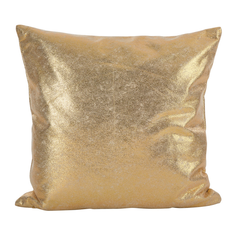 Gold Shimmering Metallic Square Throw Pillow, 20"
