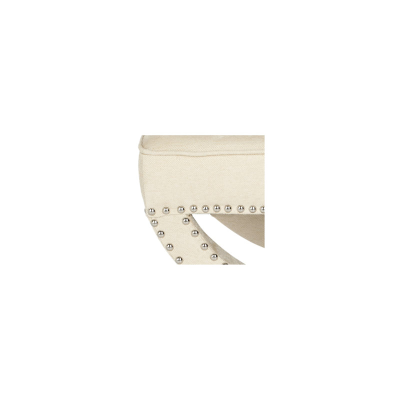 Repose-pieds standard carré de 21,3 po Miamisburg, Velours crème