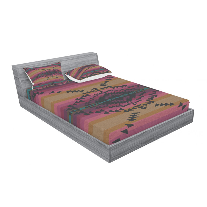Microfiber Striped Sheet Set, Queen Sheet Set with Fitted Sheet