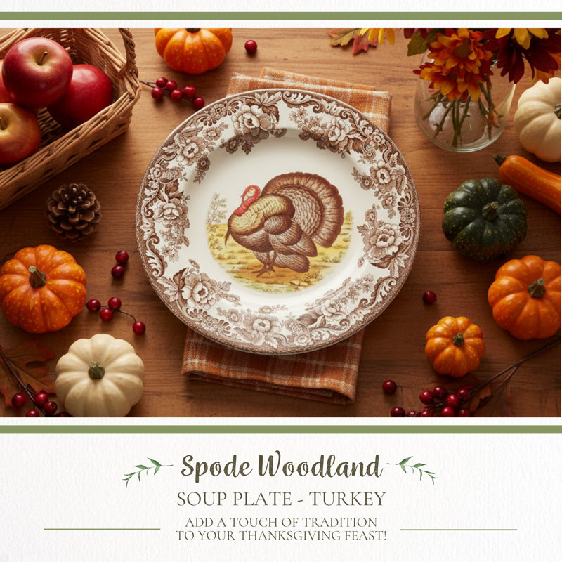 Spode Woodland Soup Plate 9" Turkey