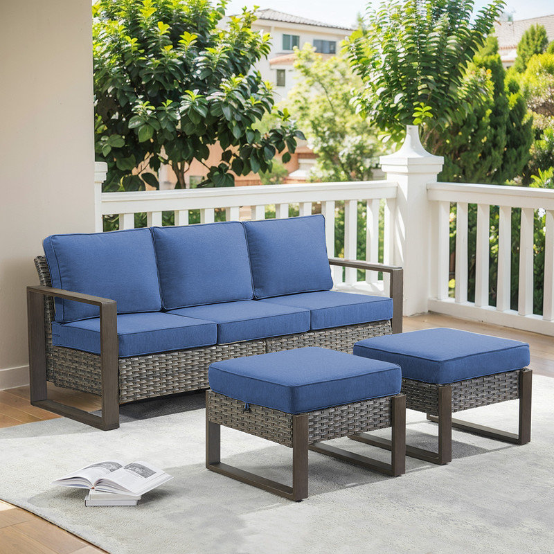 Largeur de 75 po Allcot, Gris, Bleu