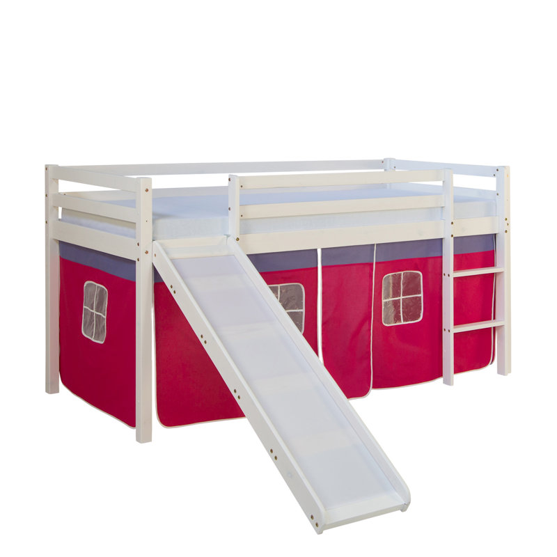 Kids EU Single - 90 X 200 Cm Loft Bed, Pink and red