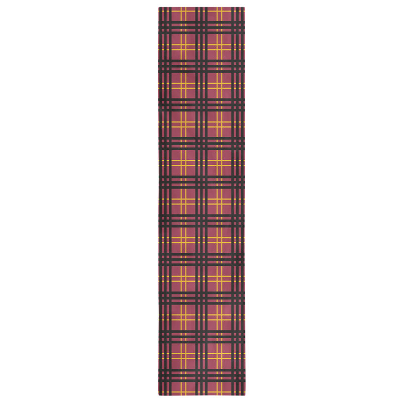 Chemin de table en polyester payant, L 90 po x l 16 po, Rouge / jaune / noir