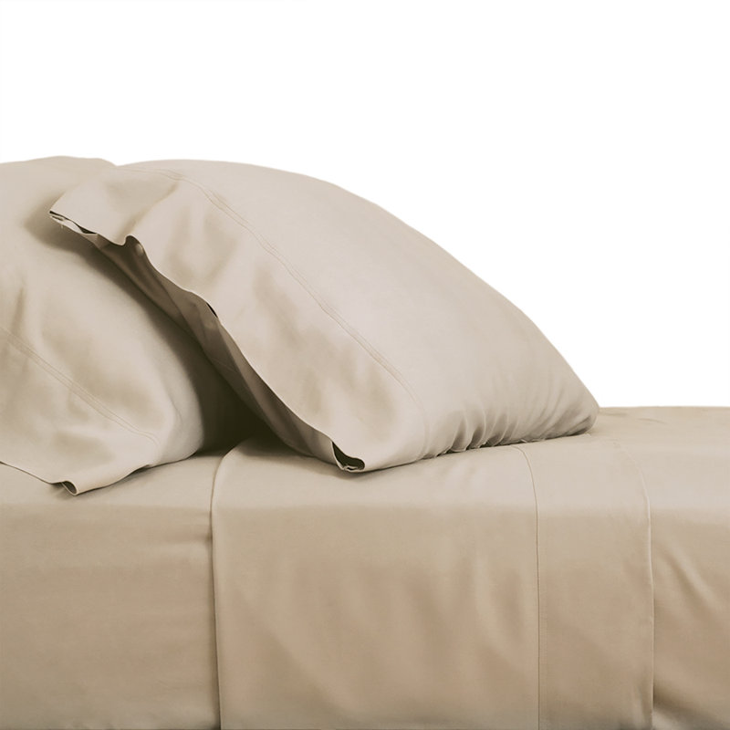 Rayon Sateen - Set of 2, Stone, Standard Pillow: 20" x 26"