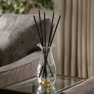 Diffuseur de roseaux en verre transparent - parfum fleur blanche - boîte-cadeau
