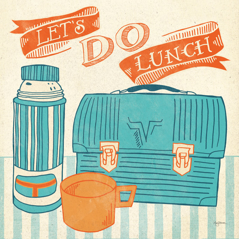 Lets Do Lunch Orange by Mary Urban - Wrapped Canvas Art Prints, 51cm H x 51cm W x 3.8cm D
