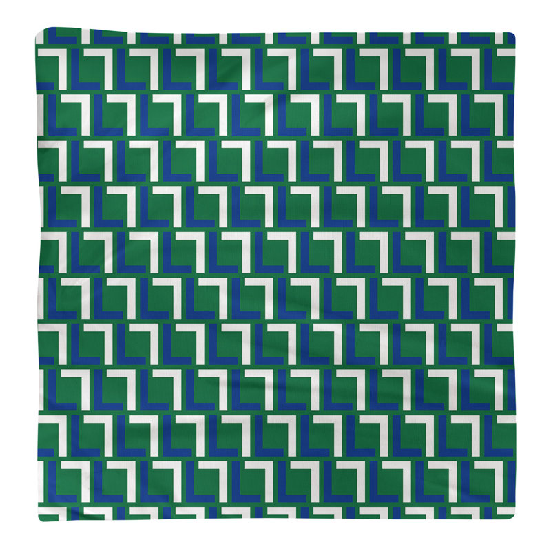 Serviette de luxe Seattle Throwback Football, Vert / Bleu / Blanc, 10 po x 10 po, Coton