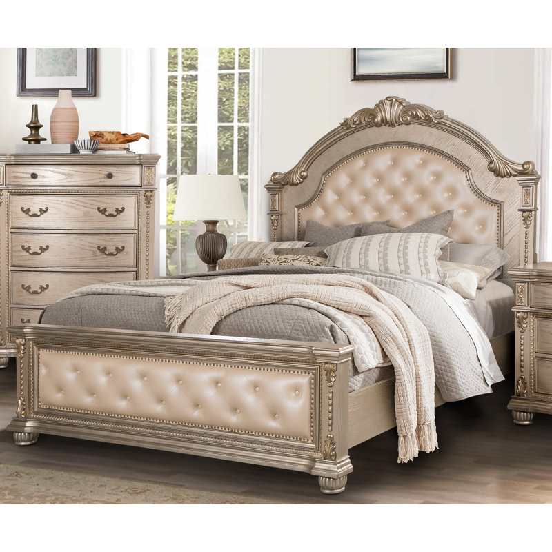 Mileyna Ornate Carved 5-Piece Bedroom Set, Queen