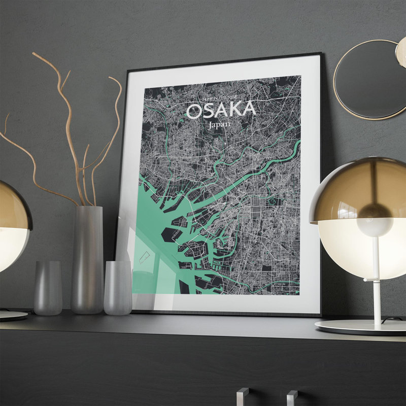 Osaka City Map In Dream - No Frame Print, 24cm H x 18cm W x 0.05cm D