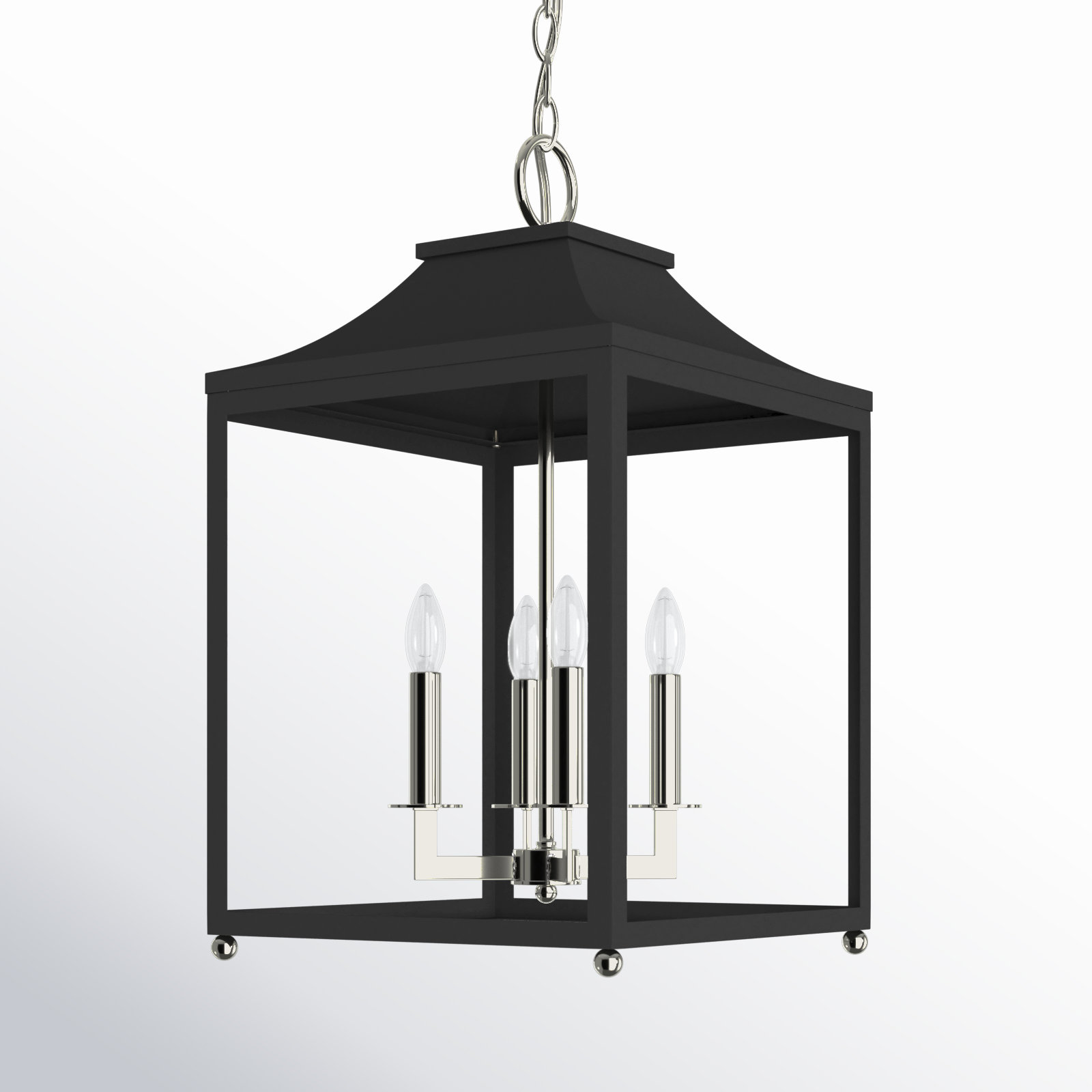 Douro 4 - Light Dimmable Lantern Chandelier, Matte Black, 4