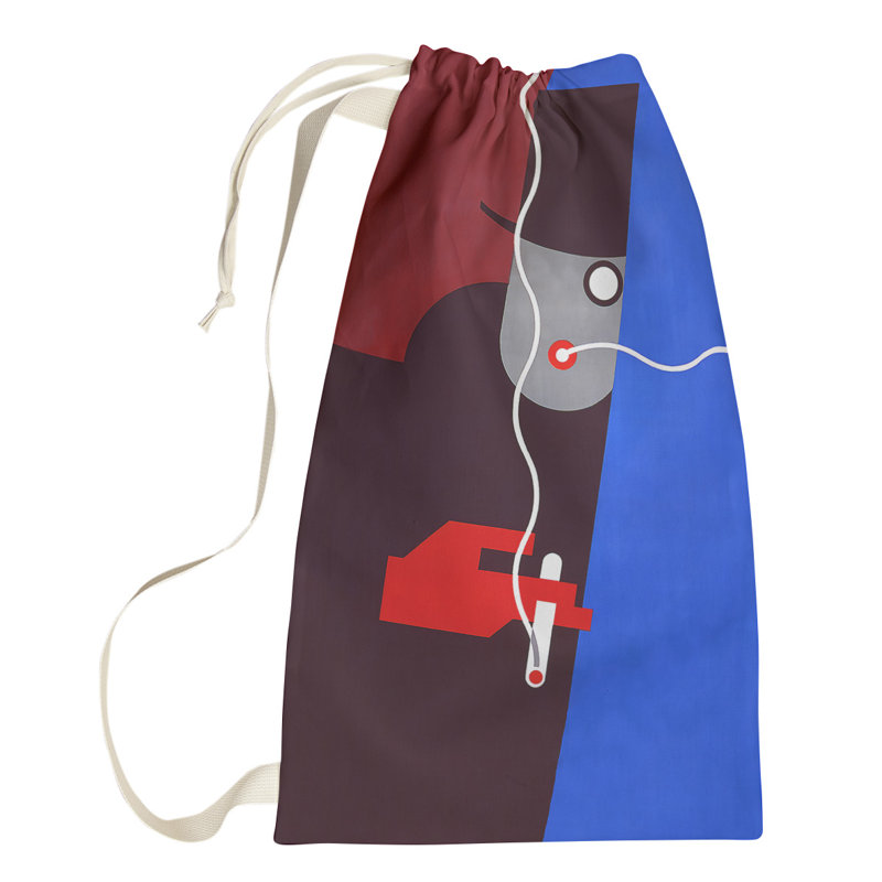 Fabric Laundry Bag with Handles, Small ( 64" H x 20" W x 1.5" D), Red/Blue