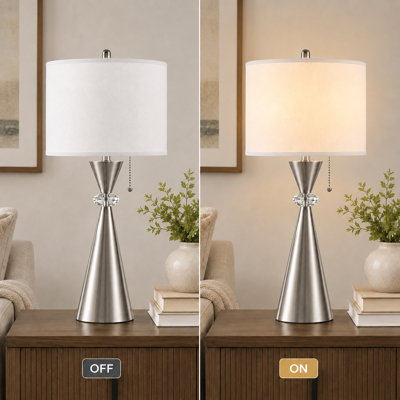 Warrnambool 28" Modern Glam Metal Table Lamp with USB Port