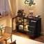 Buffet l 47,2 "avec 3 tiroirs, buffet avec porte vitrée et lumière DEL-1355319981