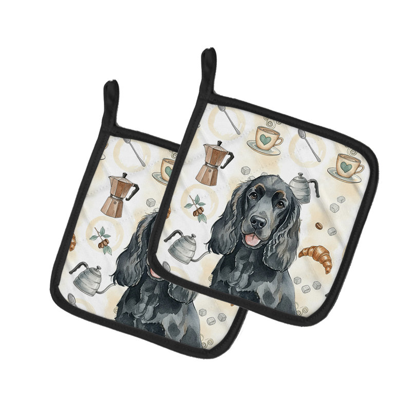 Paire de poignées noires Cocker Spaniel