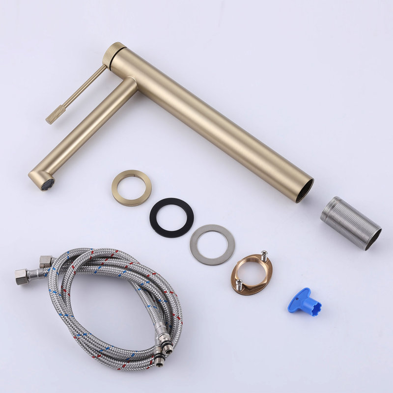 Deck Mounted Single Hole Single Handle Bathroom Sink Faucet With Optional Drain Assembly, Drain Assembly Included