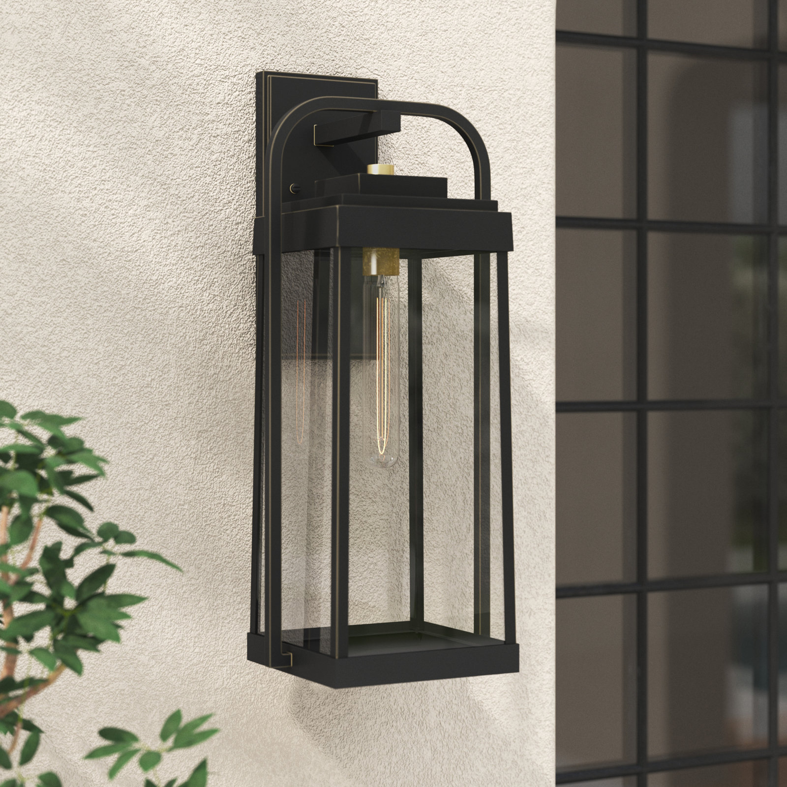 Kelley Single Light Outdoor Wall Light, 20" H x 8.25" W x 8.25" D