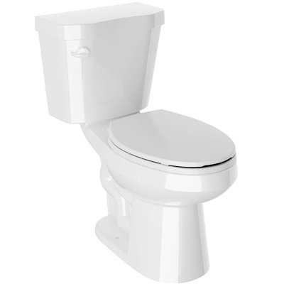Garden 12 Inch 2-Pieces 1.28 GPF Siphon Elongated Ceramic Toilet In White Soft Close Seat With ADA Height Included