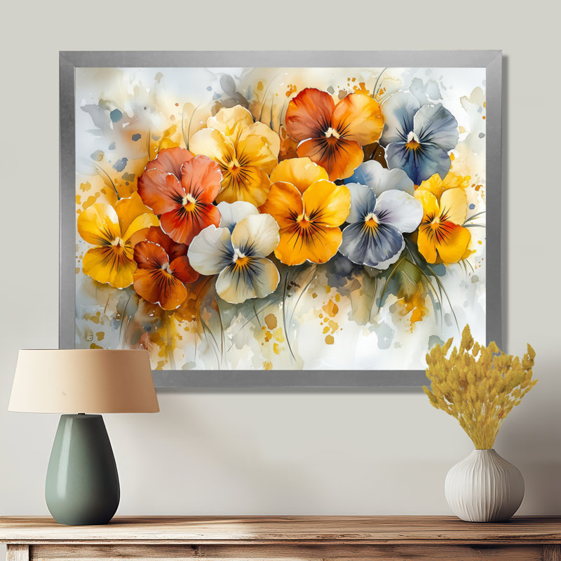 Hutchings - Floral Wall Art, Reproduction encadrée d'une seule photo, Argent argent, H 12 po x l 20 po