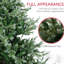 Arbre quandary de 57 po de largeur, 1288 branches, ouverture automatique, ignifuge, base en aluminium 7,5 pi