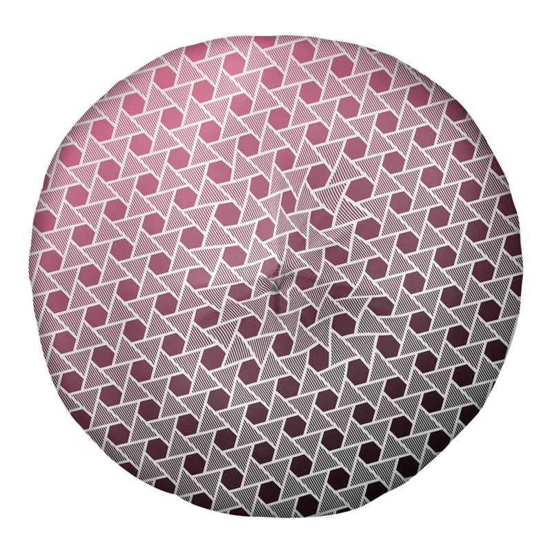 Coussin de plancher hexagonales et triangles, 30 po x 30 po, Noir / Rose