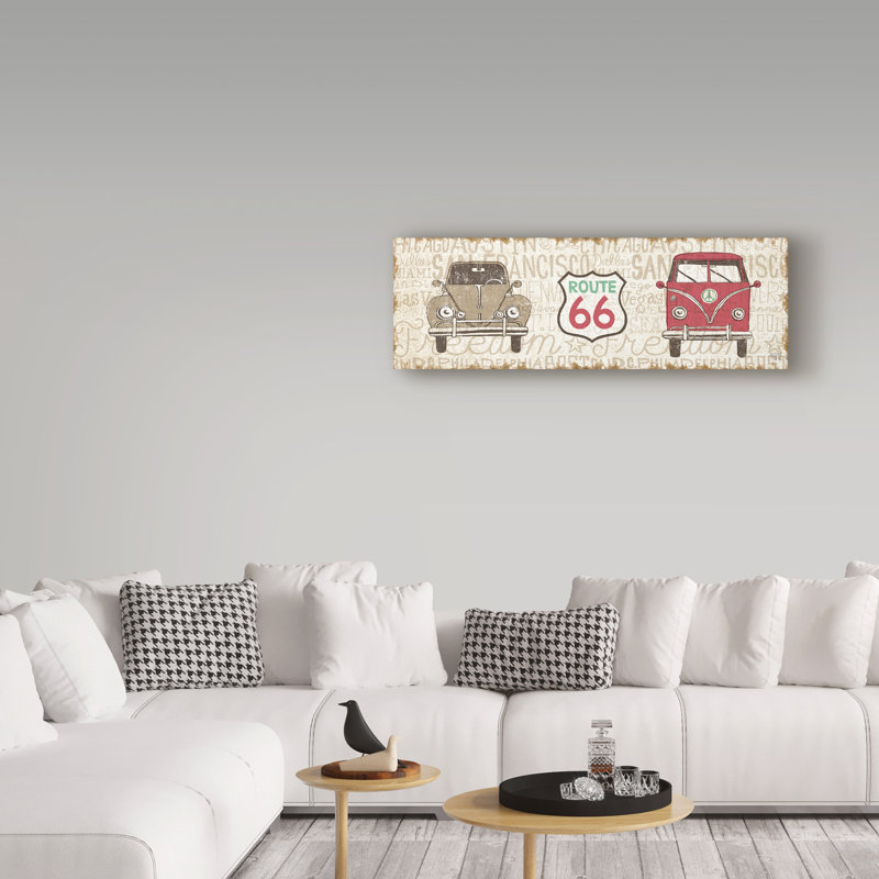 «American Roadtrip 66 Beetle and Bus» par Oliver Towne, impression sur toile, H 6 po x l 19 po x P 2 po