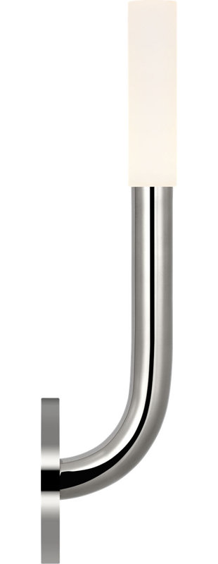 Rousseau Single Sconce with Etched Crystal, Polished Nickel