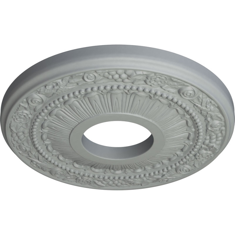 Endurathane Nadia Ceiling Medallion, 12 1/8"OD x 3 5/8"ID x 7/8"P (Fits Canopies up to 4 7/8"), Factory Primed, Primed