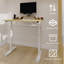Bureau d'étude réglable adapté aux enfants et aux adultes, bureau à domicile multifonctionnel réglable en hauteur, design compact, dimensions du bureau: 60 cm x 80 cm, cadre blanc avec tablette en bois naturel-7265394-7265391