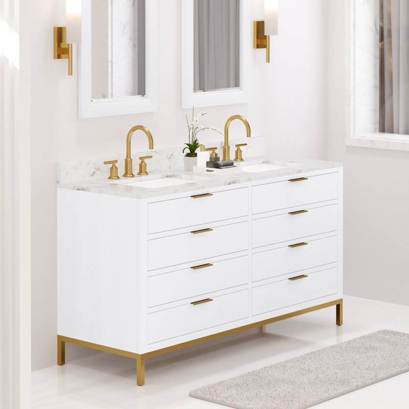 60'' W Double Vanity, Pure White, 60"