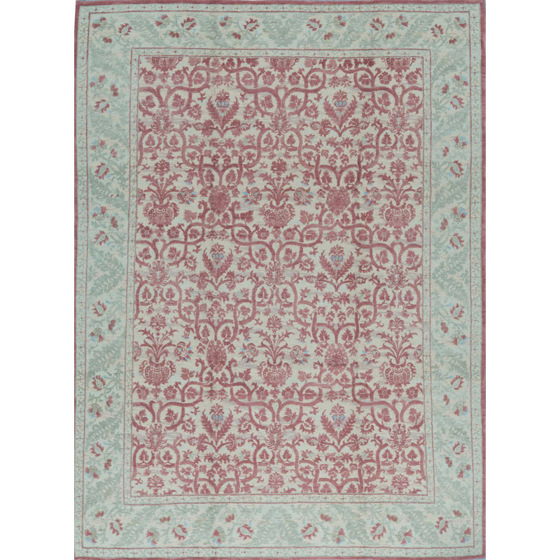 Tapis ivoire et brun noué à la main de haute qualité