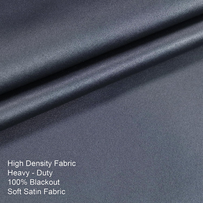 Rideau en satin de coton, L 42 po x L 54 po, gris