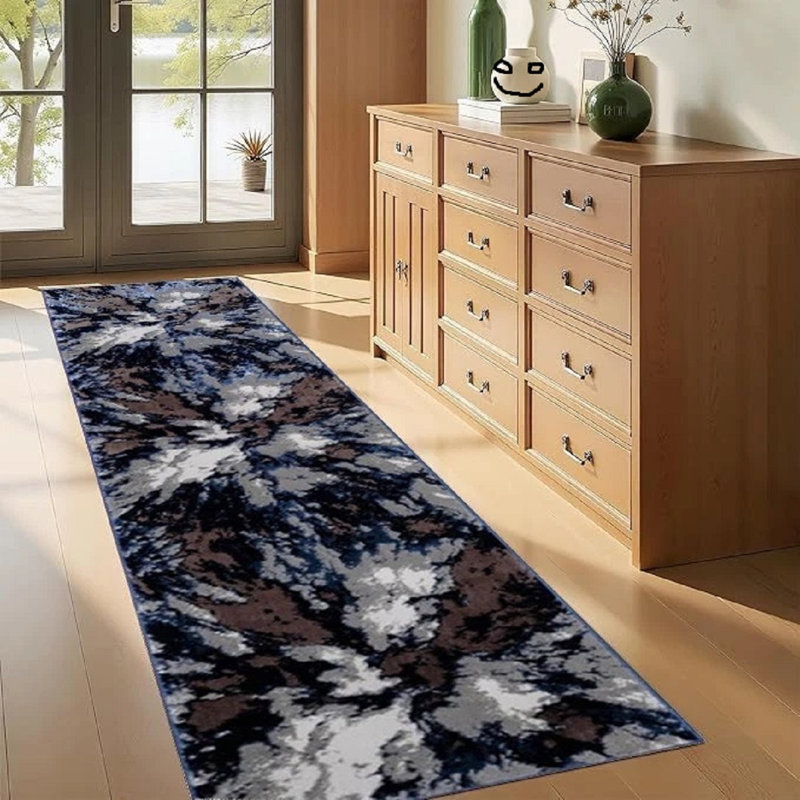 Area Rug, Navy, Runner 60 x 300 cm