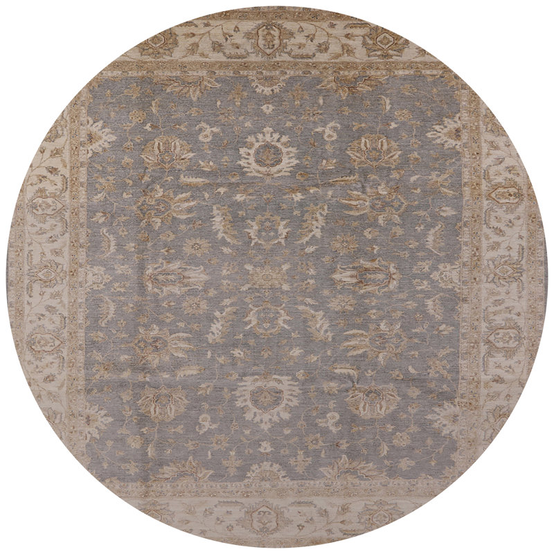 Tapis bleu / beige Kachazun, Rond 4 pi