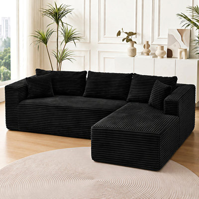 Canapé modulaire de 105 po avec canapé en forme de L et canapé-lit sans dossier de 105 po