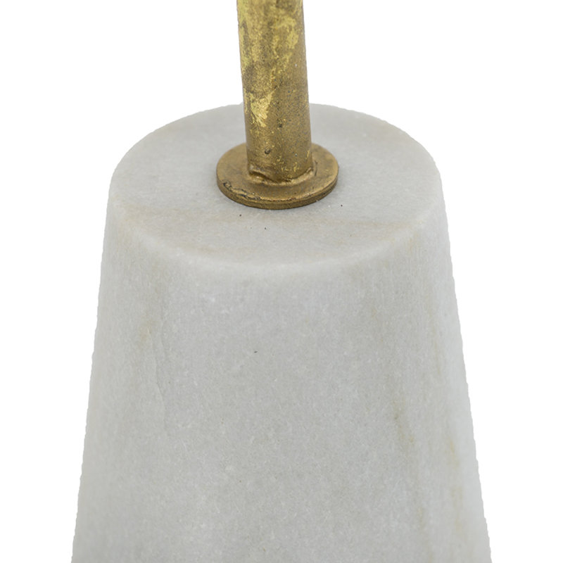 Ouragan floral en fer 14,2 x 3,5 x 19,7 po avec base en marbre