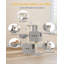 Cat Tree, 98 cm Tower, Sisal Scratching Post, Cats Tower for Indoor, Multi-Level Stable Cat Tree with Cats House, 2 Caves, Pompoms,  Dark Grey, Light Grey-505333559-524837921