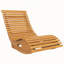 Chaise berçante ergonomique pour l'extérieur avec siège à lattes et haut dossier, chaise berçante en bois en forme de S pour patio et jardin