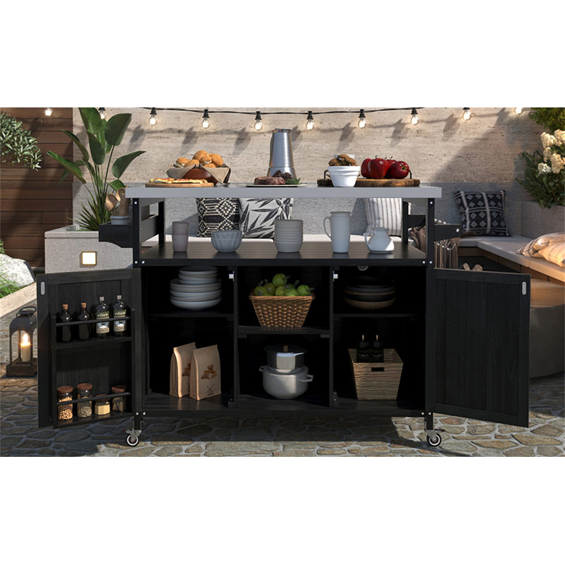 Îlot de cuisine extérieur, Noir