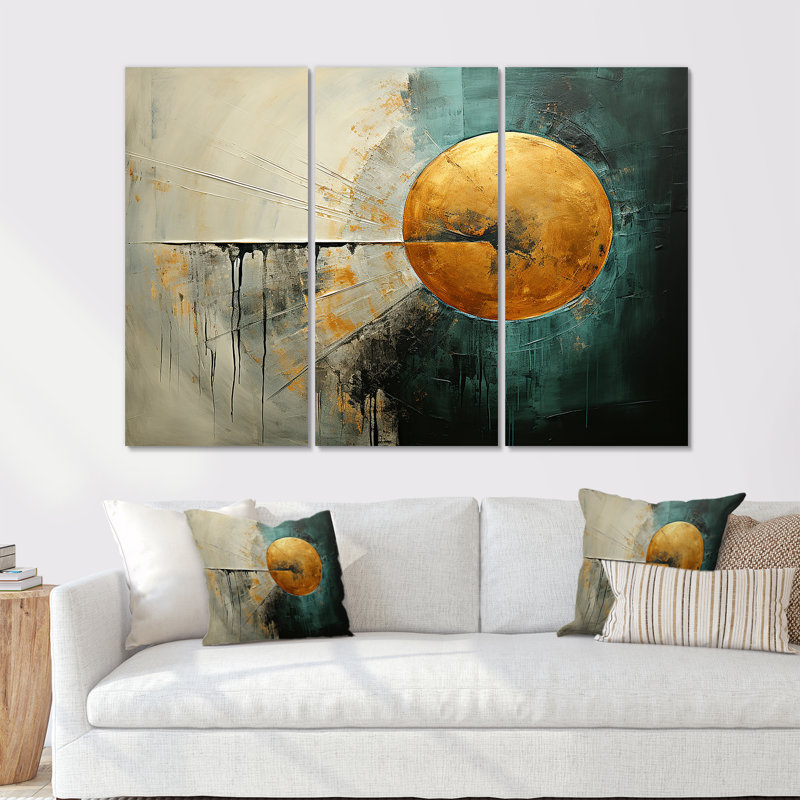 Jade Juncture Moon Tranquility - lune, ensemble d'art sur toile, Toile tendue, H 32 po x l 48 po x P 1 po