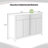 Wood Storage Sideboard With Wave-Pattern Doors,55'',Adjustable Shelves And Drawers,Modern Luxe Style-884953133
