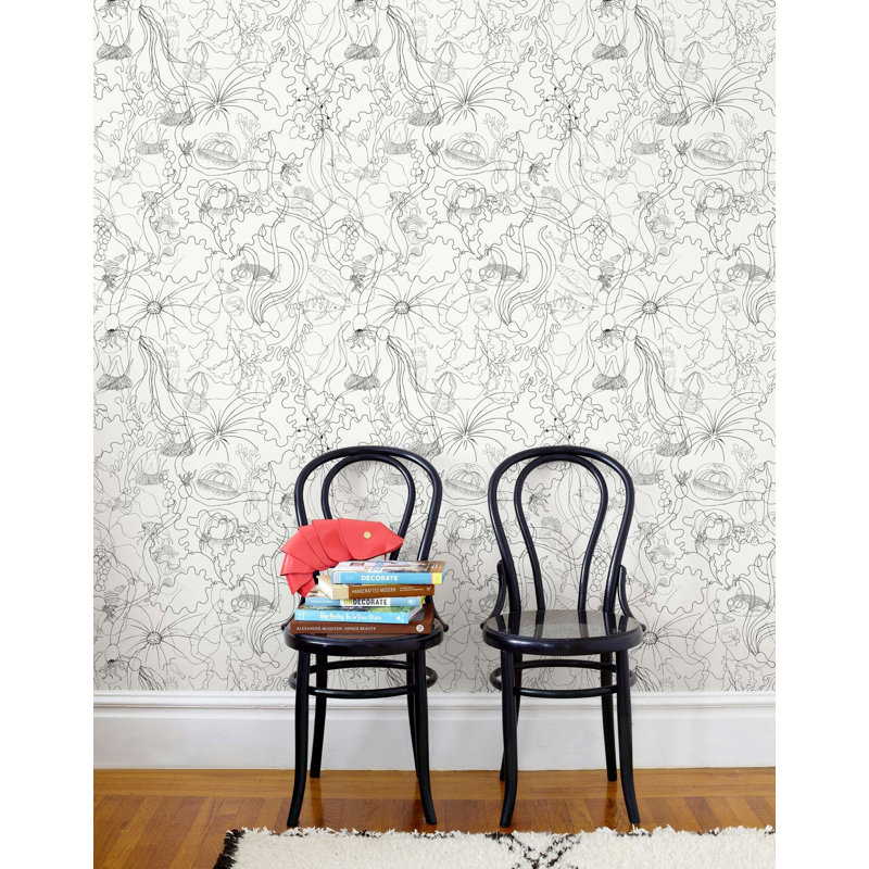 Underwater World Wallpaper | Traditional / Roll - 27" x 30', Graphite