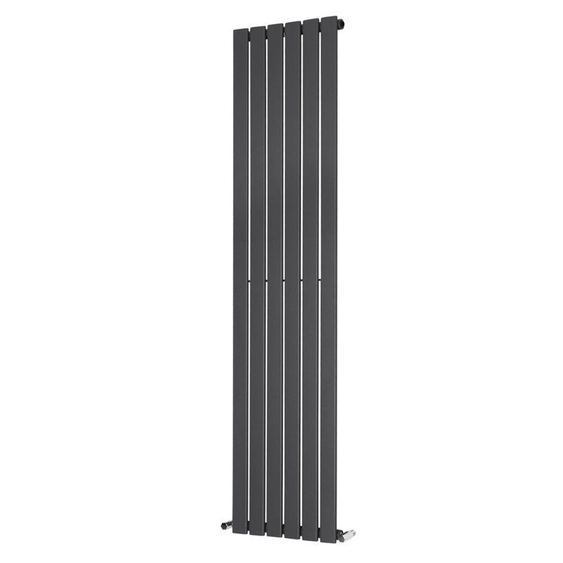 Briscoe Vertical Single Flat Panel Radiator, Anthracite, 160cm H x 40.8cm W x 5.2cm D