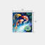 Koi Fish jouant de l'eau, art mural encastré en bois, 16 L x 16 l