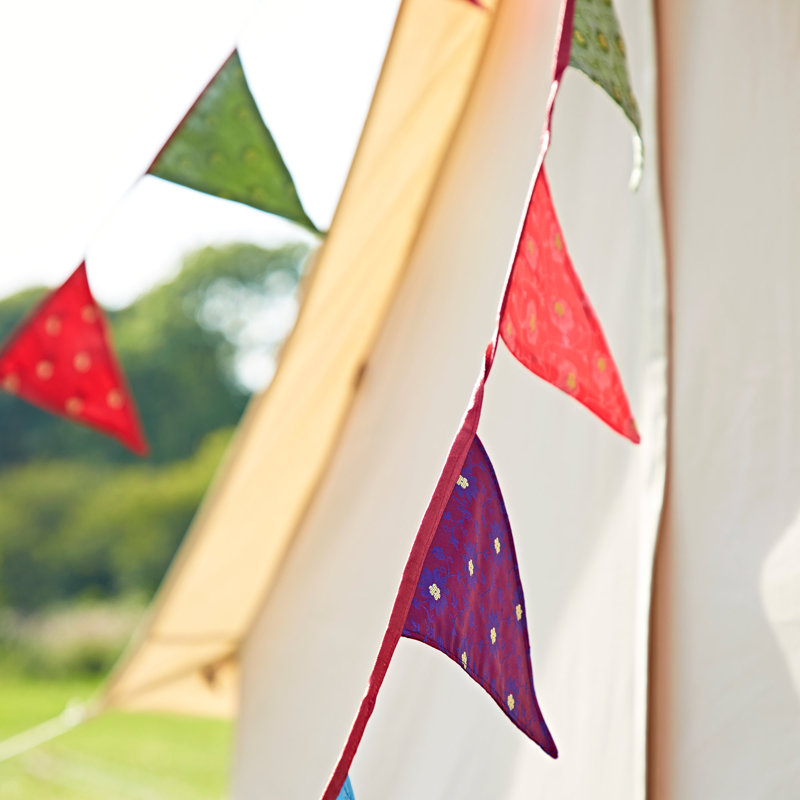 Recycled Sari Bunting, 14cm H x 210cm W