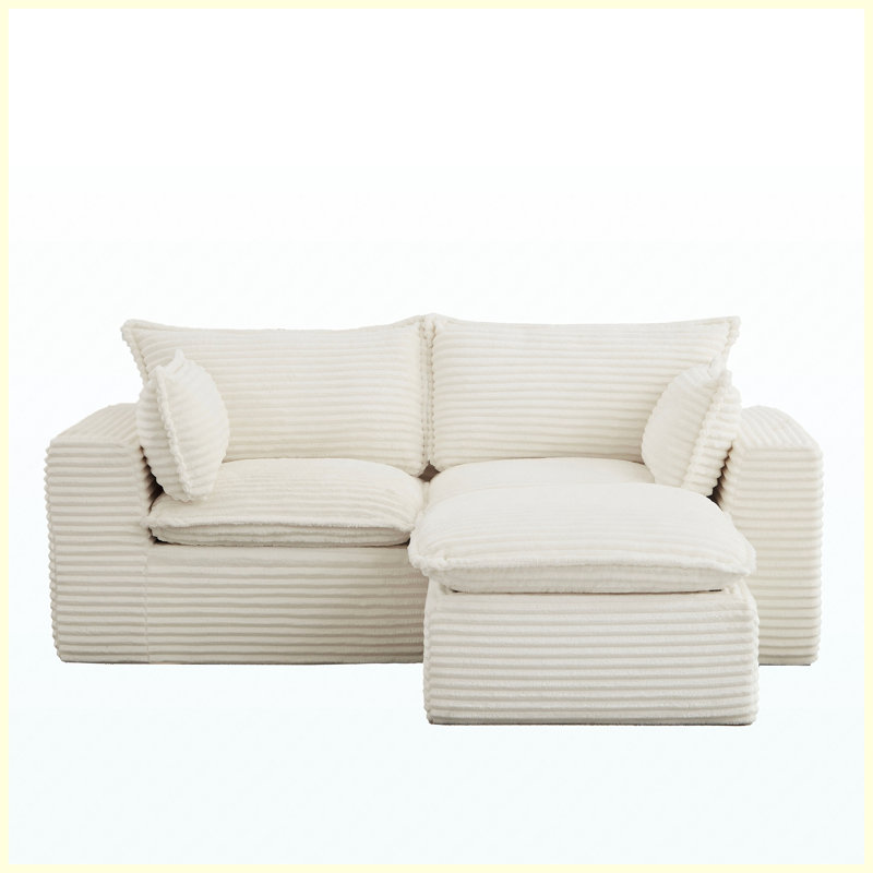 Corduroy Upholstered Modular Sectional Sofa