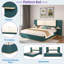 Lit plateforme tapissier avec tablettes-76383255-76383250