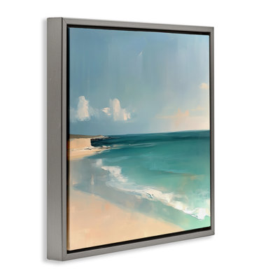 Cadre flottant expressif turquoise Horizon, design par Annabelle Hall