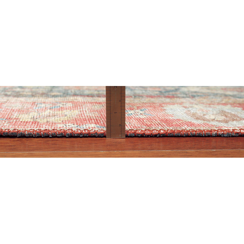 Felecie Oriental Machine Woven Cotton/Polyester Area Rug in Navy, Rectangle 8'4" x 11'6"