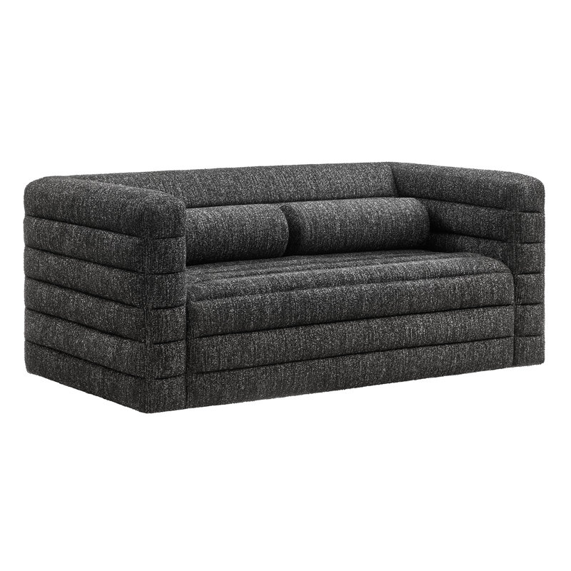 Causeuse capitonnée Relle Channel, Gris anthracite